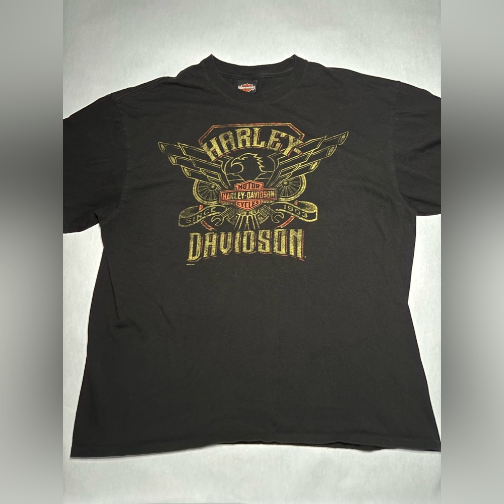 Harley-Davidson Black and Gold Winged Tee